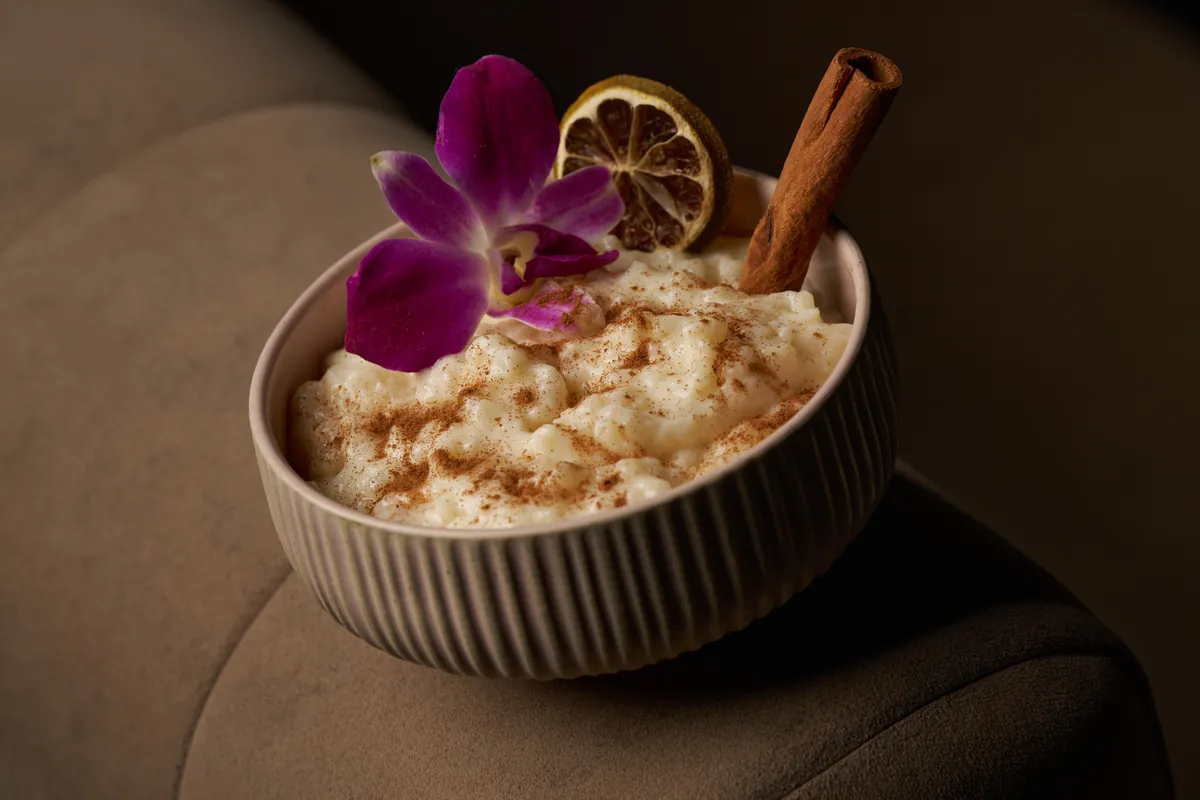 Arroz con Leche — traditional Cuban rice pudding with cinnamon and vanilla at Lo D'Alex Restaurant Miami